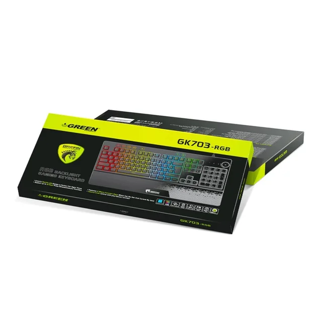 کیبورد مخصوص بازی گرین مدل GK703-RGBسوییچ ممبران ، Full Size، نورپردازی RGB 102752764